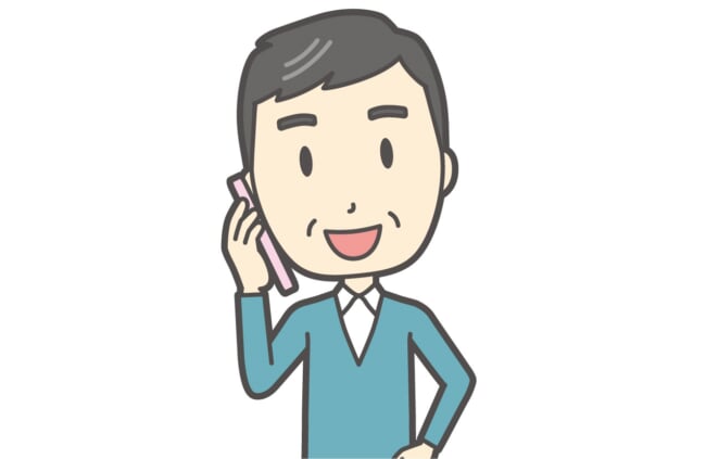 電話している人