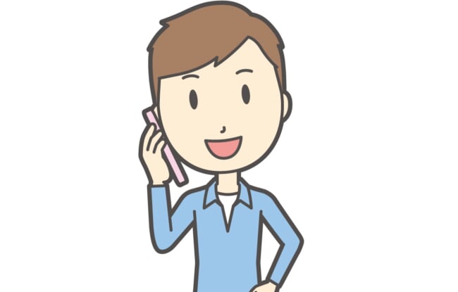 電話している人